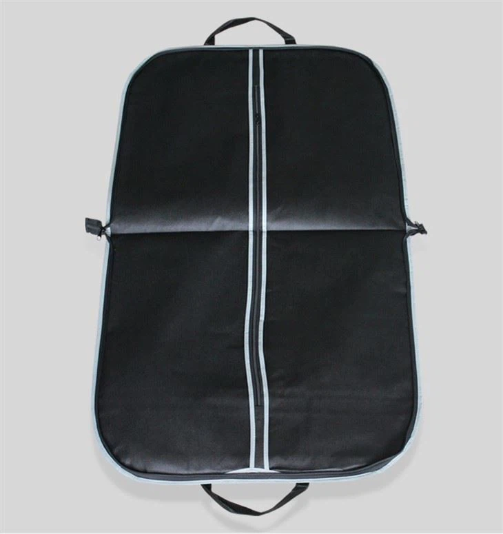Breathable Non-woven Clothes Storage Bag Suit Cover Suit Dust Cover Black Foldable Portable Coat Hanging Bag